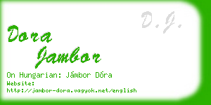 dora jambor business card